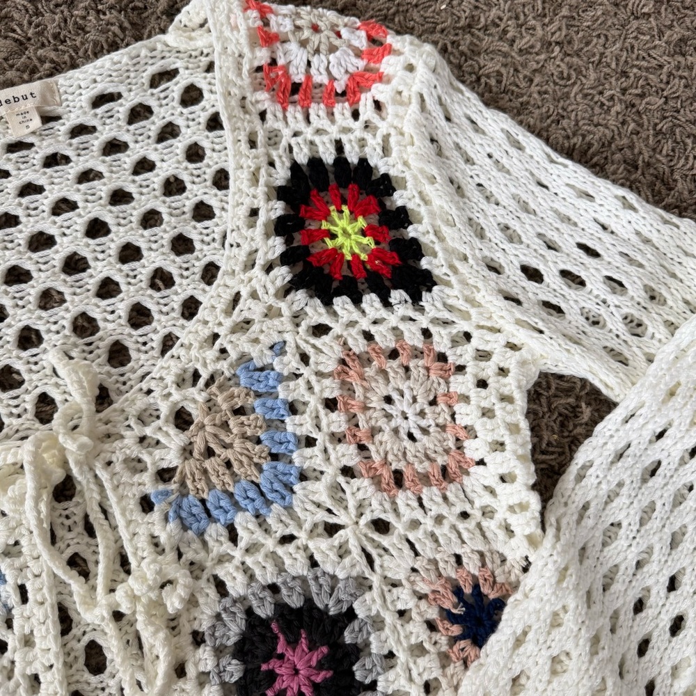 NWOT Debut Crochet Patterned Women's Sweater size small - Picture 3 of 6